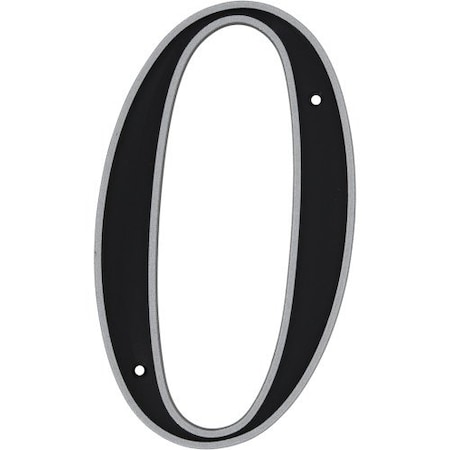 Hillman HILLMAN 6 in. Reflective Black Plastic Nail-On Number 0 1 pc, PK3 844810